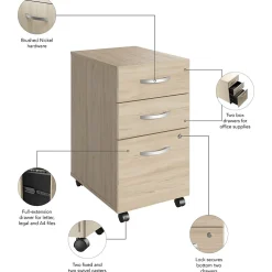 File Cabinets*Bush Furniture Bush Business Furniture Studio C 3 Drawer Mobile File Cabinet, Natural Elm (SCF216NESU)