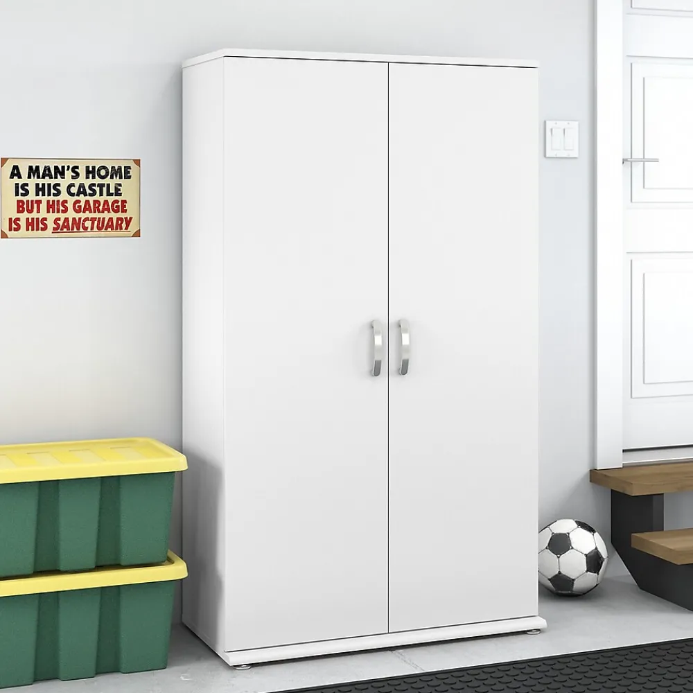 Storage Cabinets*Bush Business Furniture Universal 62" Tall Storage Cabinet with Doors and 5 Shelves, White (UNS136WHK)