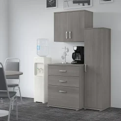 Storage Cabinets*Bush Business Furniture Universal 62" 3-Piece Modular Storage Set with 5 Shelves, Platinum Gray (UNS005PG)