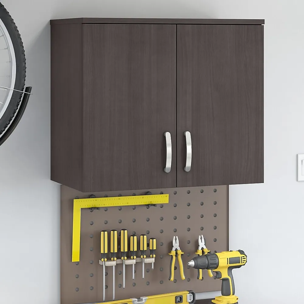 Storage Cabinets*Bush Business Furniture Universal 24" Wall Cabinet with Doors and 2 Shelves, Storm Gray (UNS428SG)