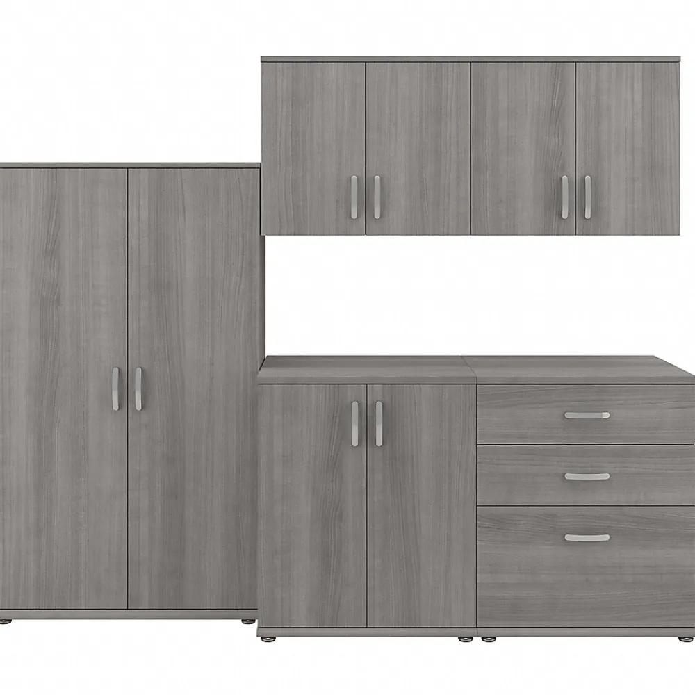 Storage Cabinets*Bush Business Furniture Universal 62" 5-Piece Modular Storage Set with 11 Shelves, Platinum Gray (UNS003PG)