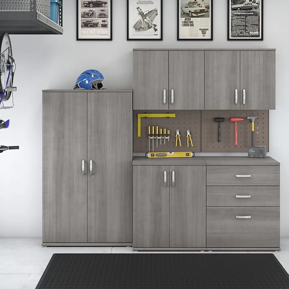 Storage Cabinets*Bush Business Furniture Universal 62" 5-Piece Modular Storage Set with 11 Shelves, Platinum Gray (UNS003PG)