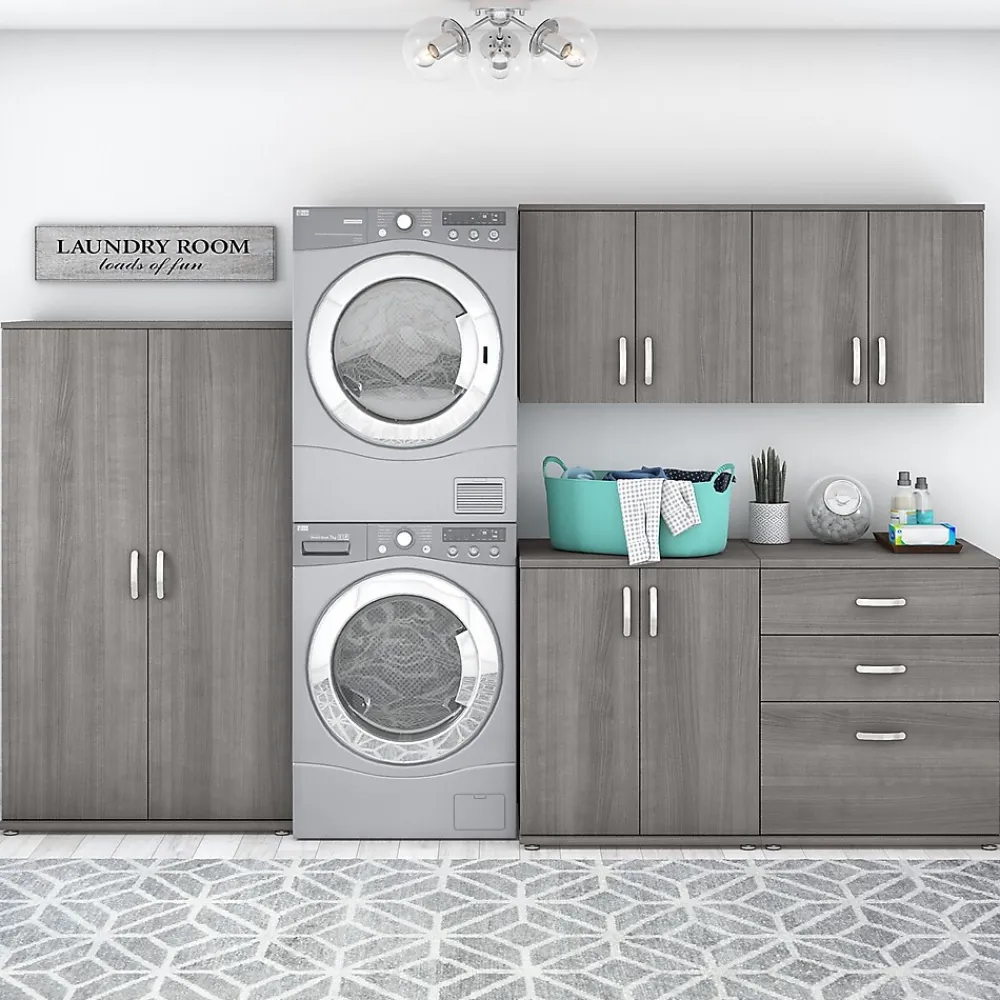 Storage Cabinets*Bush Business Furniture Universal 62" 5-Piece Modular Storage Set with 11 Shelves, Platinum Gray (UNS003PG)