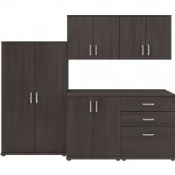 Storage Cabinets*Bush Business Furniture Universal 62" 5-Piece Modular Storage Set with 11 Shelves, Storm Gray (UNS003SG)