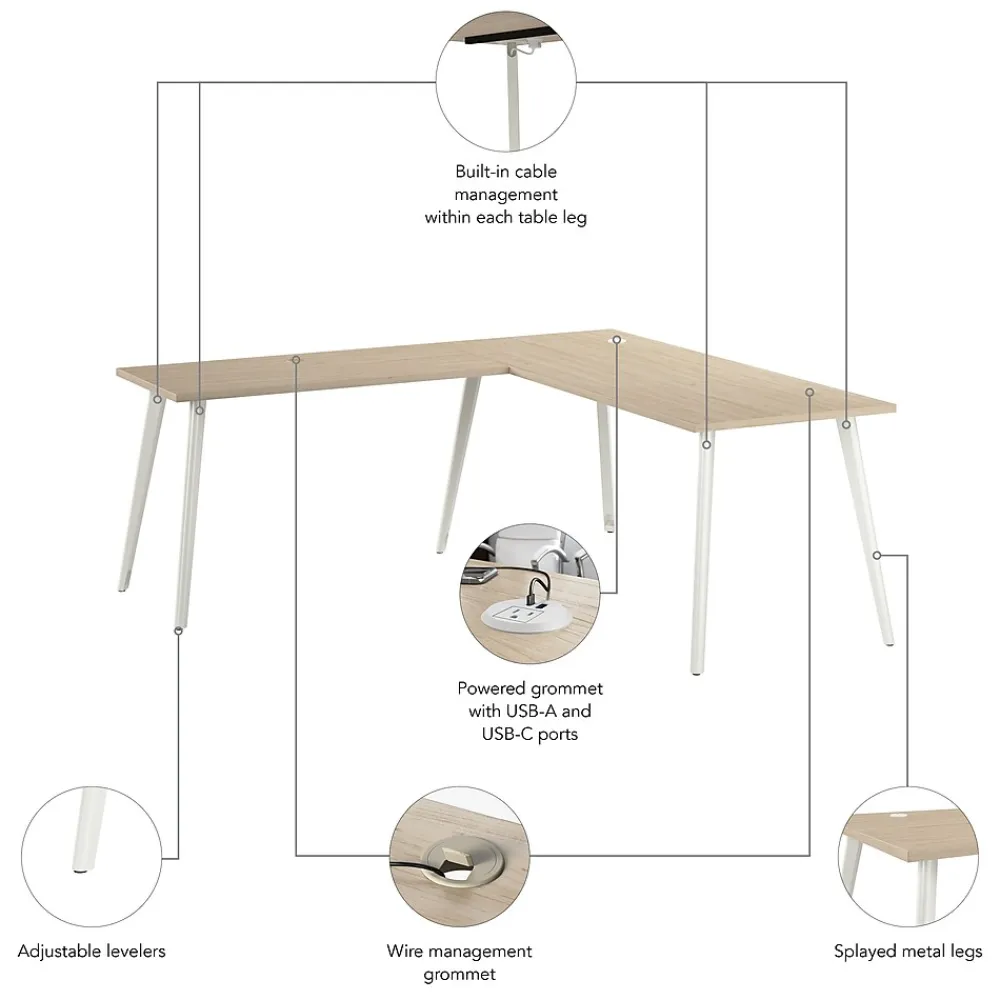 L-Desks*Bush Business Furniture Vista 72"W L Shaped Desk, Natural Elm (VST003NE)