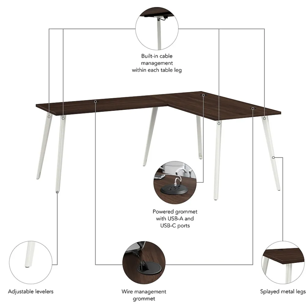 L-Desks*Bush Business Furniture Vista 60"W L Shaped Desk, Black Walnut (VST004BW)