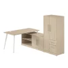 L-Desks*Bush Business Furniture Vista 60"W L Shaped Desk with Low Storage Cabinet and Wardrobe, Natural Elm (VST010NE)
