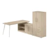 L-Desks*Bush Business Furniture Vista 72"W L Shaped Desk with Low Storage Cabinet and Wardrobe, Natural Elm (VST009NE)