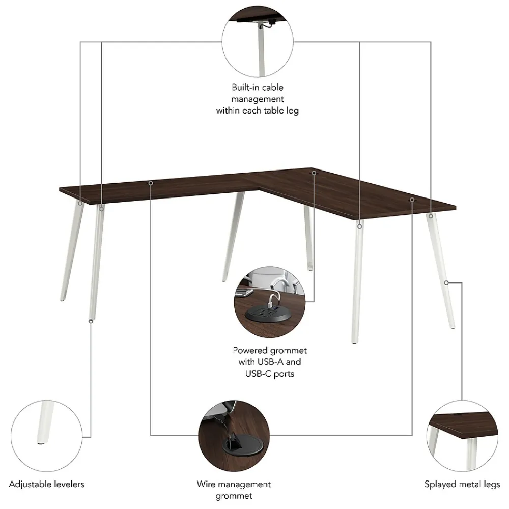 L-Desks*Bush Business Furniture Vista 72"W L Shaped Desk, Black Walnut (VST003BW)
