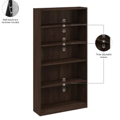 Bookcases*Bush Business Furniture Vista Tall 5 Shelf Bookcase, Black Walnut (VSB12453-Z)