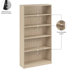Bookcases*Bush Business Furniture Vista Tall 5 Shelf Bookcase, Natural Elm (VSB12479-Z)