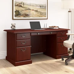 Computer Desks*Bush Business Furniture 66"W Arlington Executive Desk with Drawers, Harvest Cherry (WC65566-03K)
