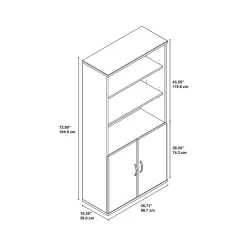 Bookcases*Bush Business Furniture Westfield 72.8"H 5-Shelf Bookcase with Adjustable Shelves, Wood (SRC103MR) Mocha Cherry