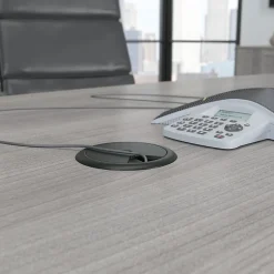 Conference Room Tables*Bush Business Furniture 120W x 48D Boat Shaped Conference Table with Metal Base, (99TBM120PGSVK) Platinum Gray