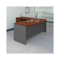 L-Desks*Bush Business Furniture Westfield 72"W L Shaped Desk with Return and File Cabinet, Hansen Cherry/Graphite Gray (SRC084HCSU)
