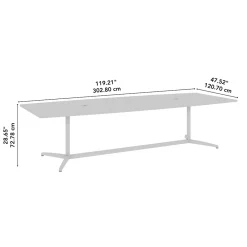 Conference Room Tables*Bush Business Furniture 120W x 48D Boat Shaped Conference Table with Metal Base, Black Walnut (99TBM120BWSVK)
