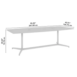 Conference Room Tables*Bush Business Furniture 96W x 42D Boat Shaped Conference Table with Metal Base, Black Walnut (99TBM96BWSVK)