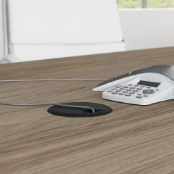 Conference Room Tables*Bush Business Furniture 96W x 42D Boat Shaped Conference Table with Metal Base, Modern Hickory (99TBM96MHSVK)