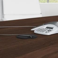 Conference Room Tables*Bush Business Furniture 120W x 48D Boat Shaped Conference Table with Wood Base, Black Walnut (99TB12048BWK)