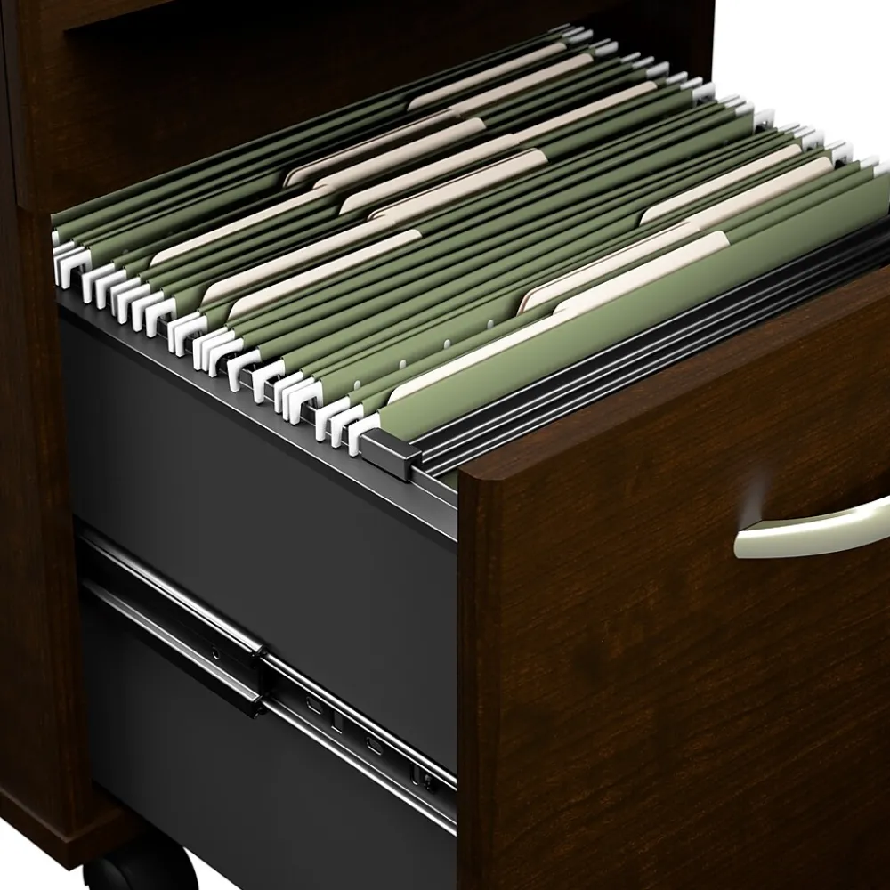 L-Desks*Bush Business Furniture Westfield 72"W L Shaped Desk with 42W Return and Mobile File Cabinet, Mocha Cherry (SRC166MRSU)