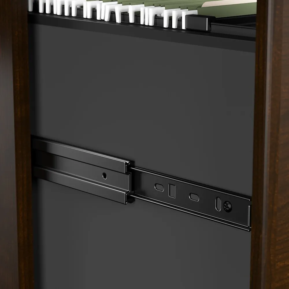 L-Desks*Bush Business Furniture Westfield 60"W L Shaped Desk with 42W Return and Mobile File Cabinet, Mocha Cherry (SRC168MRSU)