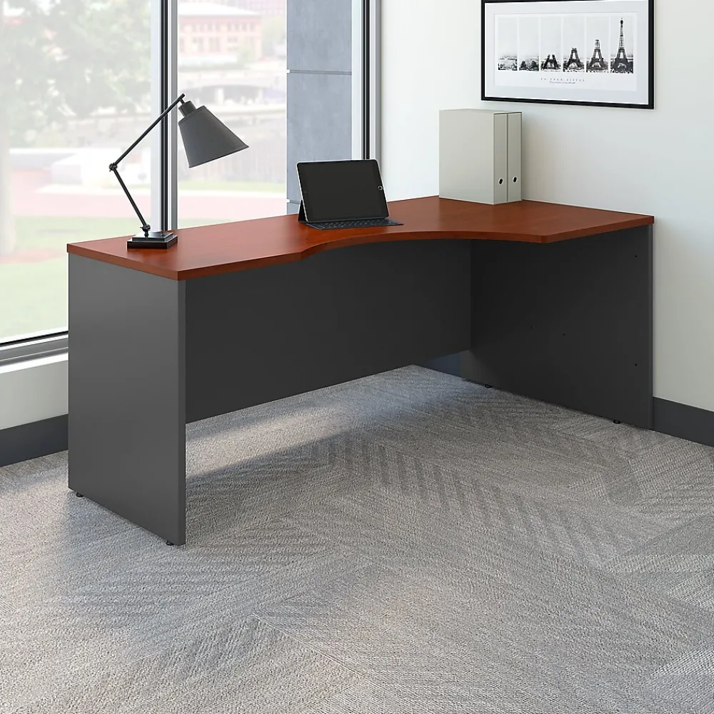 Corner Desks*Bush Business Furniture Westfield 72"W Right Handed Corner Desk, Hansen Cherry/Graphite Gray (WC24423)