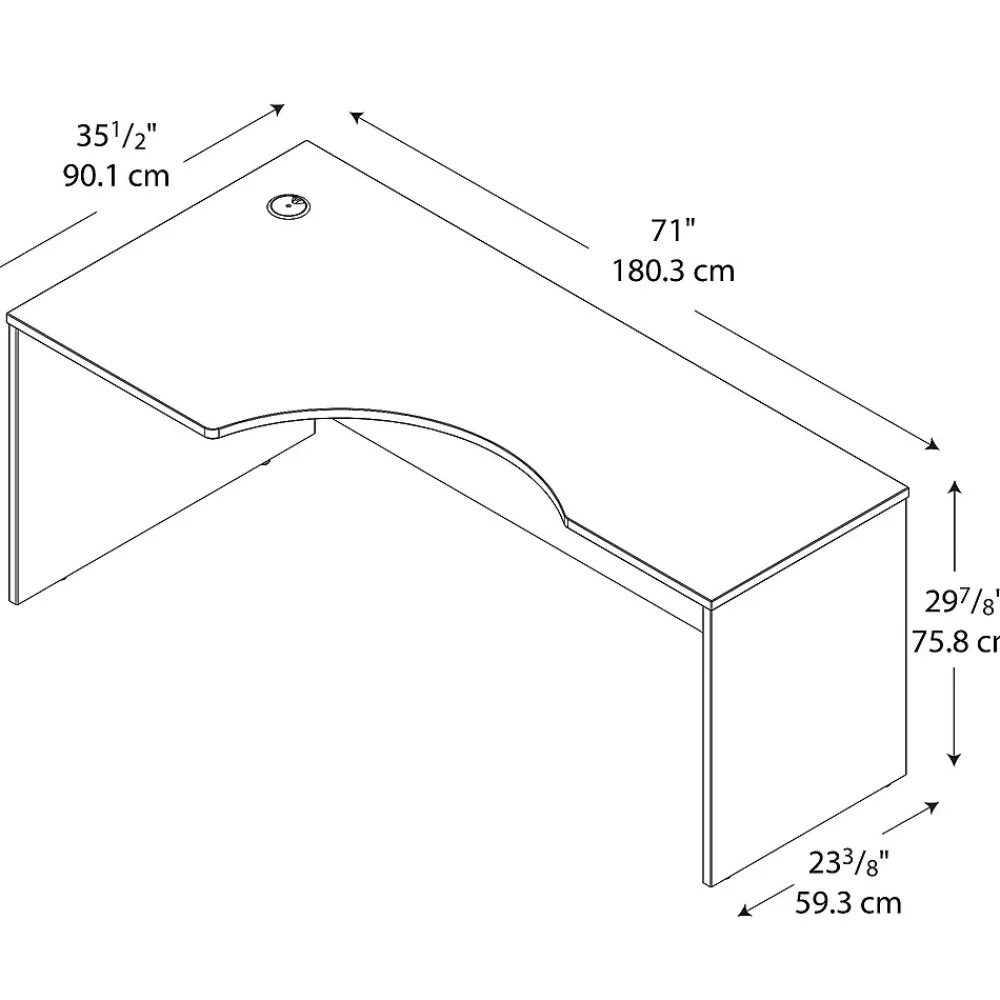 Corner Desks*Bush Business Furniture Westfield 72"W Left Handed Corner Desk, Hansen Cherry/Graphite Gray (WC24432)