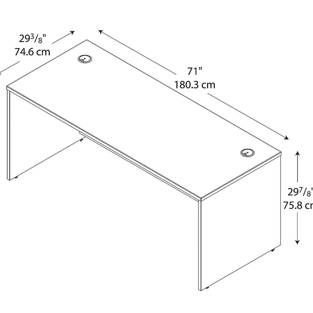 Computer Desks*Bush Business Furniture Westfield 72"W Office Desk, Gray (WC24436) Hansen Cherry/Graphite