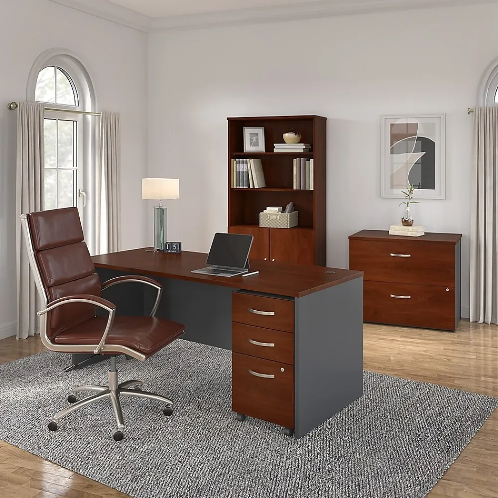 Computer Desks*Bush Business Furniture Westfield 72"W Office Desk, Gray (WC24436) Hansen Cherry/Graphite