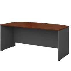 Office Desks*Bush Business Furniture Westfield 72"W Bow Front Desk, Gray (WC24446) Hansen Cherry/Graphite