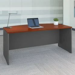 Office Desks*Bush Business Furniture Westfield 72"W Bow Front Desk, Gray (WC24446) Hansen Cherry/Graphite