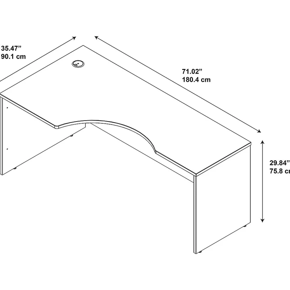 Corner Desks*Bush Business Furniture Westfield 72"W Left Handed Corner Desk, Mocha Cherry (WC12932)