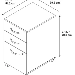 File Cabinets*Bush Business Furniture Westfield 3-Drawer Mobile Vertical File Cabinet, Letter/Legal Size, Lockable, (WC12953) Mocha Cherry