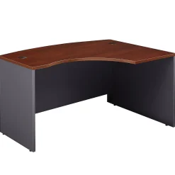 Office Desks*Bush Business Furniture Westfield 60"W Right Handed L Bow Desk, Gray (WC24422) Hansen Cherry/Graphite