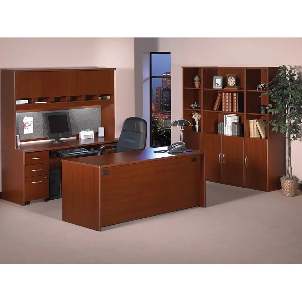 Office Desks*Bush Business Furniture Westfield 72"W Credenza Desk, Mahogany (WC36726)