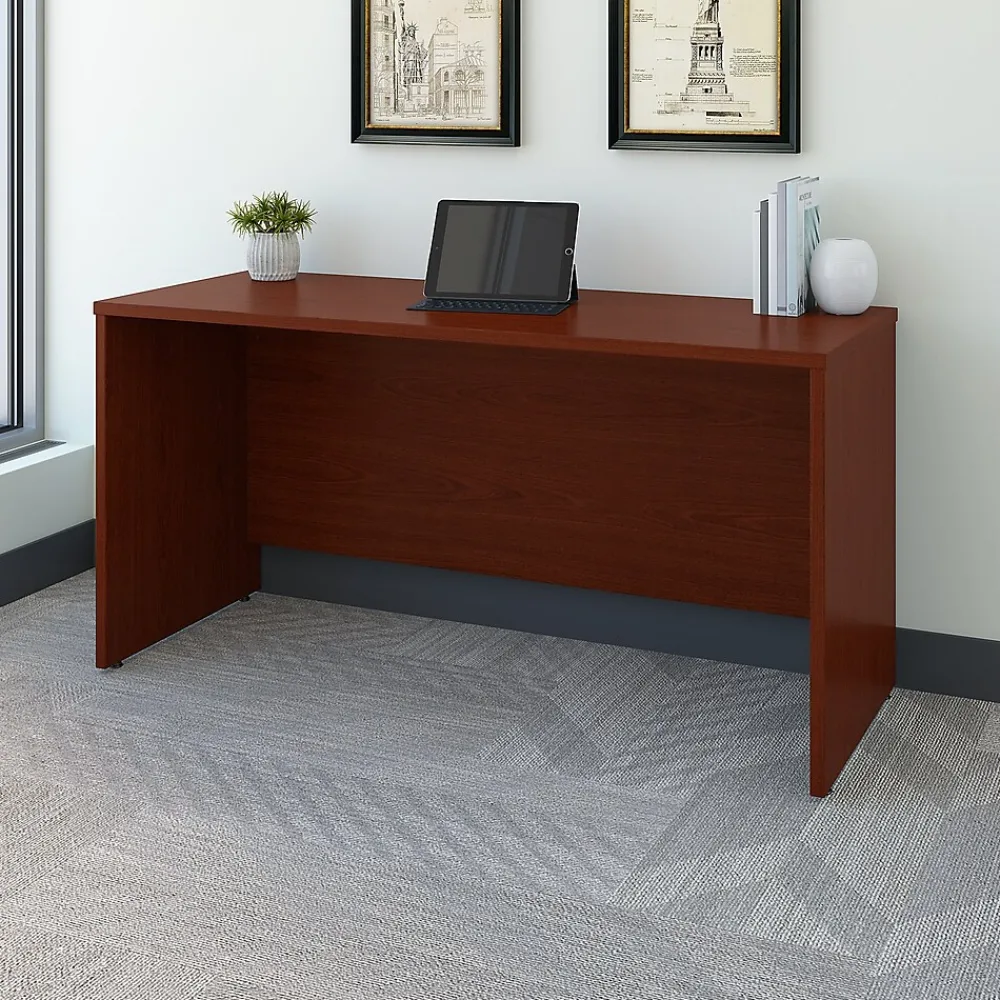 Office Desks*Bush Business Furniture Westfield 60"W Credenza Desk, (WC36761) Mahogany