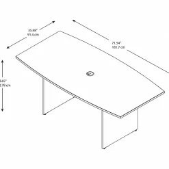 Conference Room Tables*Bush Business Furniture 72W x 36D Boat Shaped Conference Table with Wood Base, (99TB7236MR) Mocha Cherry
