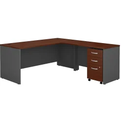 Office Desks*Bush Business Furniture Westfield 72W L Shaped Desk with 48W Return and Mobile File Cabinet, Hansen Cherry (SRC001HCSU) Hansen Cherry/Graphite