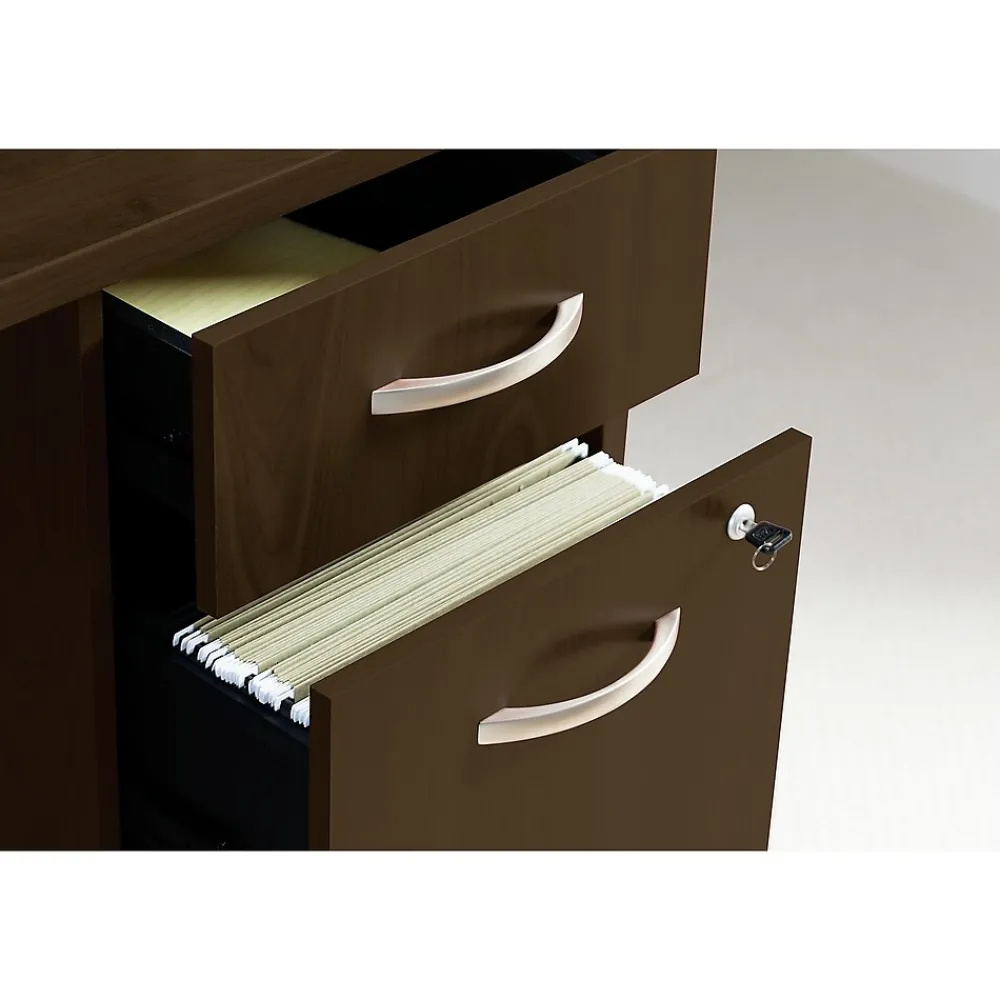 L-Desks*Bush Business Furniture Westfield 72W L Shaped Desk with 48W Return and Mobile File Cabinet, (SRC001MRSU) Mocha Cherry