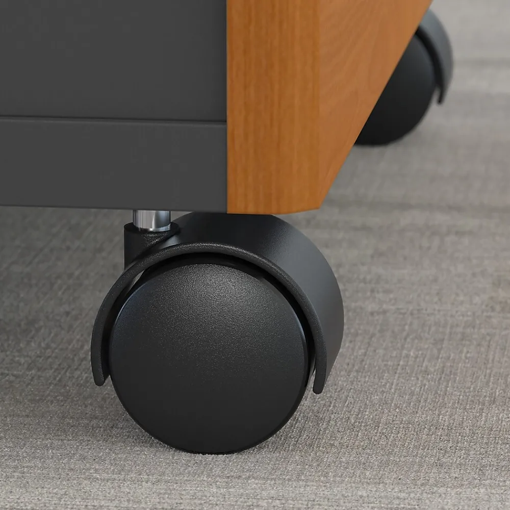 L-Desks*Bush Business Furniture Westfield 72W L Shaped Desk with 48W Return and Mobile File Cabinet, Natural Cherry (SRC001NCSU) Natural Cherry/Graphite Gray