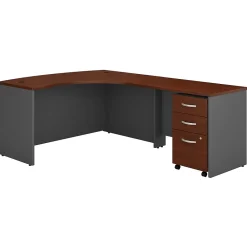Corner Desks*Bush Business Furniture Westfield Right Handed L Shaped Desk with Mobile File Cabinet, Hansen Cherry (SRC007HCRSU) Hansen Cherry/Graphite