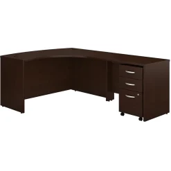 Office Desks*Bush Business Furniture Westfield Right Handed L Shaped Desk with Mobile File Cabinet, (SRC007MRRSU) Mocha Cherry