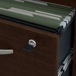 Office Desks*Bush Business Furniture Westfield 66W x 30D Office Desk with Mobile File Cabinet, (SRC015MRSU) Mocha Cherry