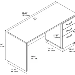 Computer Desks*Bush Business Furniture Westfield 60W x 24D Office Desk with Mobile File Cabinet, (SRC025MASU) Mahogany