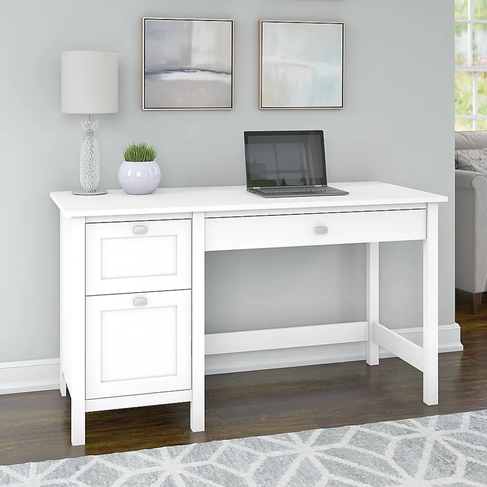 Computer Desks*Bush Furniture Broadview 54"W Computer Desk with Drawers, Pure White (BDD254WH-03)