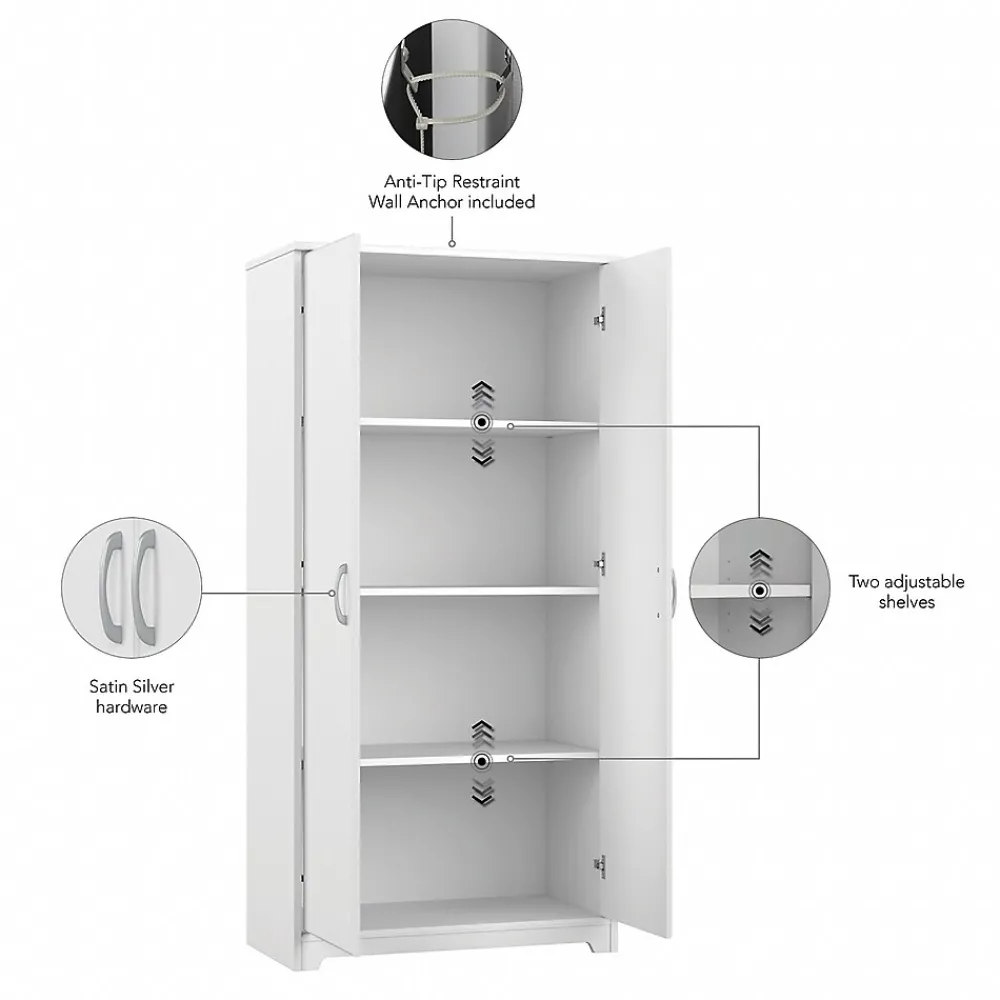 Storage Cabinets*Bush Furniture Cabot 61"H Tall Storage Cabinet with 4 Shelves, (WC31999) White