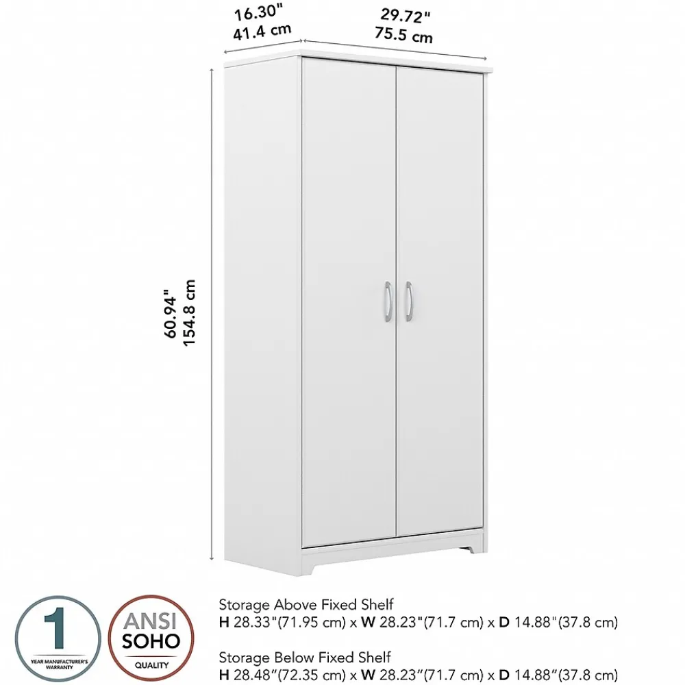 Storage Cabinets*Bush Furniture Cabot 61"H Tall Storage Cabinet with 4 Shelves, (WC31999) White