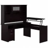 Standing Desks*Bush Furniture Cabot 60"W 3 Position Sit to Stand L Shaped Desk with Hutch, Espresso Oak (CAB045EPO)