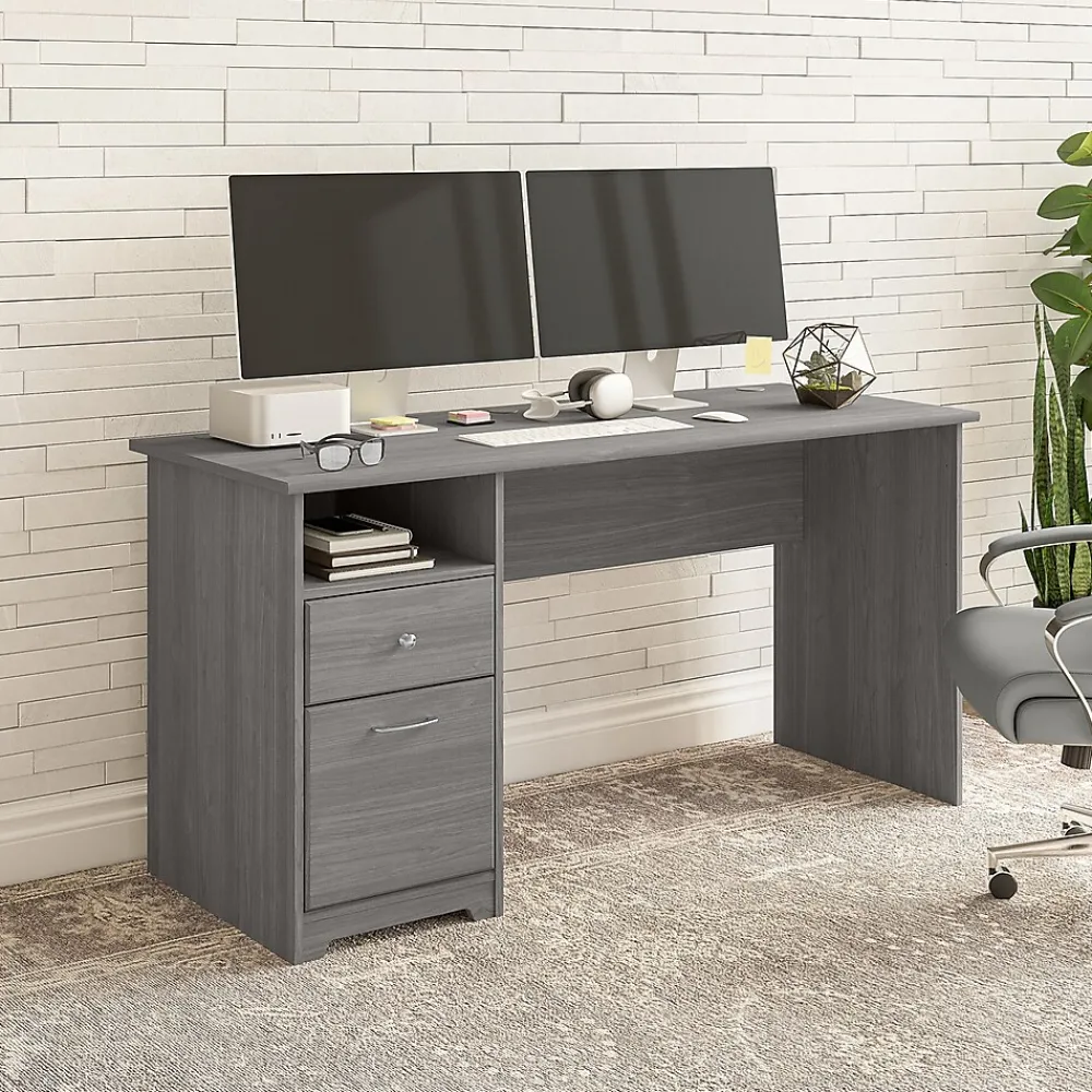 Computer Desks*Bush Furniture Cabot 60"W Computer Desk with Drawers, (WC31360) Modern Gray