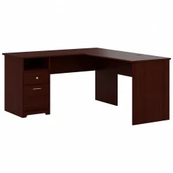 Office Desks*Bush Furniture Cabot 60"W L Shaped Computer Desk with Drawers, (CAB044HVC) Harvest Cherry